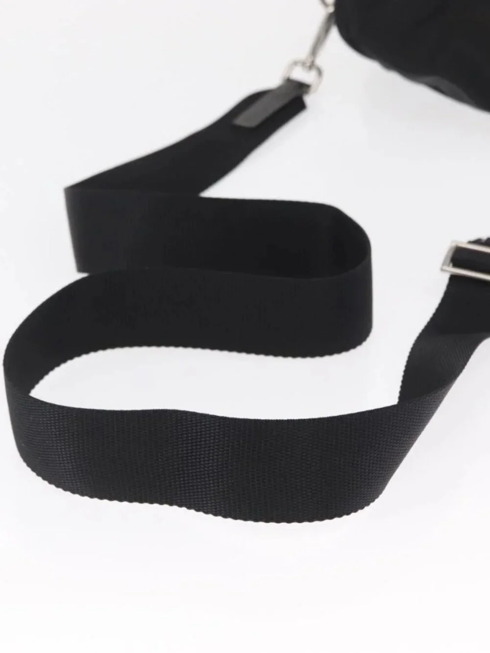 PRADA Shoulder Bag Nylon Black Silver